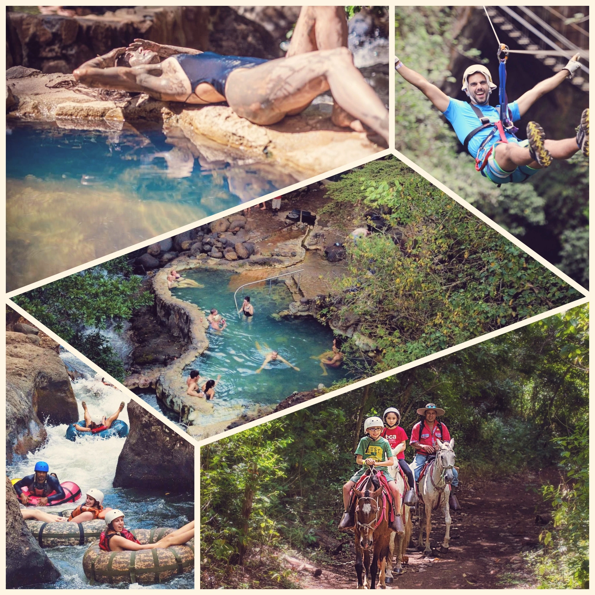 Tyrolienne, équitation, chutes, ...